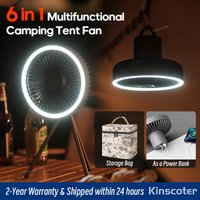 10000mAh Camping Fan Rechargeable Desktop Portable Air Circulator Wireless Ceiling Electric Fan with Power Bank LED Light Tripod image 4