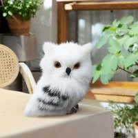 Cute Owl Mini White Simulation Furry Bird Ornament Animal Decoration Adornment Simulation For Home Decor Gifts