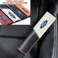 2pcs Seat Belt Covers Car Safety Belt Cover Accessories For Ford Ranger Focus Kuga Mustang S-MAX Transit Mondeo Fusion Fiest ST