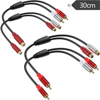 RCA Cable Splitter 1 in 2 Out Male to Female Audio Cord Plug Converter for Car Amplifier Speaker Home Theater Extend Adapter