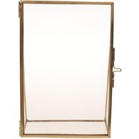 Simple Antique Brass Gold Rectangle Transparent Glass Photo Picture Frame Gifts for Home Wedding Party Decoration