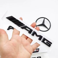 Black A45S Logo Turbo 4MATIC Car Rear Star Sticker Trunk AMG Emblem for Mercedes Benz a 45S AMG W177 1pcs Auto Accessories