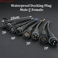 1/2Set 4in1 Waterproof Quick Connector Kit Industrial Outdoor LED Wire Connectors Male Female Docking Plug 2P 3P 4P 5P 6P