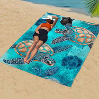Marine Life Beach Towel, Microfiber Sandproof Quick Dry Bath Towel for Summer Beach Pool Vacation