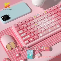 KTOMOT 158 Keys Summer Bunny Theme Keycaps MDA Profile ISO PBT Dye Sub Keycap for MX Switch DIY Layout Games Mechanical Keyboard