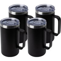 Reusable Coffee Mug with Handle Leak Proof Lid Double Wall Stainless Steel Travel Tumbler for Office Home Camping Use