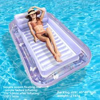 Thickened Large Inflatable Water Lounge Floating Bed Pool Float Sunbath Tanning Mat for Outdoor Pool