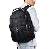 Swiss-Multifunctional Durable 17 Inch Laptop Backpack with USB Charging Port Travel Bag College Bookbag Water Resistant