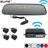 EURS Car Parking Rearview mirror wireless reversing radar with Parking Sensor Waterproof Radar Detector System LED Display