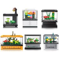 New Plastic Building Blocks Granule micro world Assemble Aquarium DIY Desktop Ornament Gift