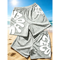 Summer High-Street Style Quick Drying Men's/Kids Unisex Shorts Breathable American Street Style Letter Print Casual Shorts