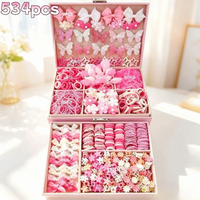 New Elastic Girls Hair Accessories Set Lightweight Headbands Hair Ties Set Bow Barrettes Kids Hair Styling