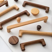 Nordic Wooden Cabinet Handle Cupboard Door Knob and Handle Kitchen Drawer Pulls Wardrobe Door Handles for Furniture Hardware
