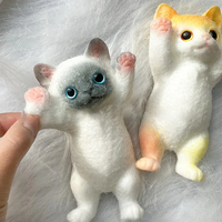 Cute Taba Squishy Cat Squeeze Toys Fluffy Realistic Cat Stress Relief Toy Simulation Doll Gifts for Kids Adults Decompression