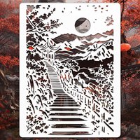 A4 29 *21cm retro oriental landscape Stencils Wall Painting Scrapbook Coloring Embossing Album Decorative Paper Card Template,
