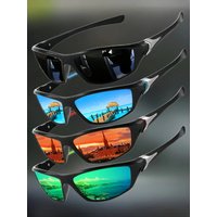 AliExpress VEGUEROS 3PCS Retro Vintage Outdoor Sports Sunglasses Wraparound Multicolor Lenses Lightweight UV400 for Cycling Fishing Unisex Eyewear