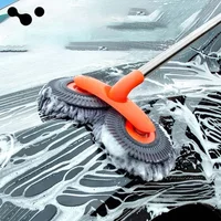 Car Rotating Car Wash Mop Double Headed Snow Neil Car Glass Sunroof Cleaning Expandable Car Wiping Mop Accessories