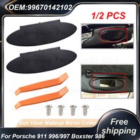 1/2PCS For Porsche 911 996/997 Boxster 986 Cayman 987 1996-2010 99670142102 Car Sun Visor Makeup Mirror Covers Kit Black