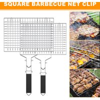 Stainless Steel Grill Basket with Easy Open/Close Lid Portable BBQ Grill Basket with Foldable Handle Large Capacity Grilling