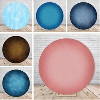 Round Backdrop Cover Solid Color Unique Gradient Texture Wedding Decor Birthday Party Supplies Photo Background Decoration Props