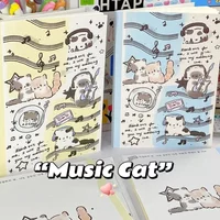 50 Sheet A5 Cute Notebook Kawaii Cartoon Cat Puppy Notepad Lovely Horizontal Inner Page Scrapbook Journal Student Supplies