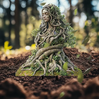 1pcs Forest Goddess Garden Decoration Pile, charming plant themed outdoor decoration, perfect for potted plants and flower beds,