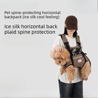 Hunde-Rucksack-Tragetasche aus Eisseide mit Kühlfunktion und Rückenschutz, Atmungsaktive Umhängetasche für Welpen und Kleine bis Mittelgroße Hunde, Outdoor-Wandern