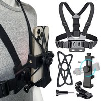 Phone Chest Mount Strap Belt Harness For 360 Mobile Cell Phone Clip Holder For iPhone 13 Xiaomi Samsung Gopro Hero 10 9 8 7