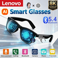 Lenovo Bluetooth5.4 AI Smart Glasses 8K Camera Photo Recording Remote Control Touch Translator Voice Assistant Wireless Sunglass