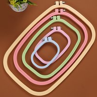 1/4/5pcs DIY Plastic Embroidery Hoop Frame Cross Stitch Chinese Traditional Square Frame Handmade Sewing Needle Craft Tool