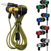 3.5MM Wired Earbuds in-Ear Headphone Without MIC 3 Pole Stereo Earphone 1Meter Braided Cord Headset for Phone/CD Player