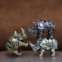 Mechanical Armor Rhinoceros Brass Knife Beads EDC DIY Paracord Woven Bracelet Lanyard Pendants Accessories Outdoor Tool Hangings