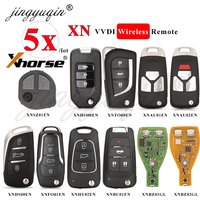 5pcs Xhorse XN Series Wireless Remote Car Key V Chip XNDS00/FO01/HO00/TO00/AU01/AU02/BU01/HY02/BZ01/BZ02/SZ01EN English Version