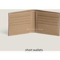 Genuine Epsom Leather Bifold Wallet, Handmade Saddle Stitch Wax Thread, Slim Square Short Wallet with Multiple Card Slots