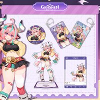 Genshin Impact Varesa Acrylic Figure Stand Badge Card Keychain Backpack Pendant Desk Decoration Game Cosplay Gift