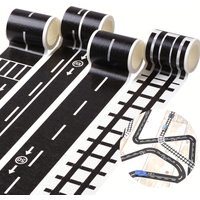 1 Roll Road Railway Track Washi Tape, Traffic Road Sticker for Kids DIY Toy, Scrapbooking Journal Decorative Tape
