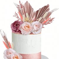 Palm Leaf Cake Topper Happy Birthday Decoration Palm Spear Cake Decoration Wedding Baking Dessert Table Party Favors