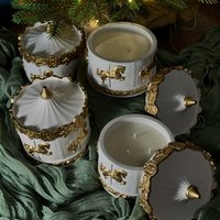 Wooden horse-shaped storage jar mold, round plaster candle cup mold, silicone mold, cement plaster ceramic mold.
