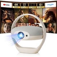 Salange N21 Smart Mini Projector Android14 Built-in Apps LED RGB Light 720P Support 4K 1080P AI Auto Focus/Zoom For Home Theater