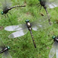 Dragonfly Insert Card4-12pcsOutdoor Garden Lawn Decoration Statue Sculpture with Stake for Halloween and Thanksgiving
