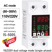 Adjustable Voltage Current Protector 110/220V 80-300V Universal Single Phase AC DC Protection 1~63a Self resetting