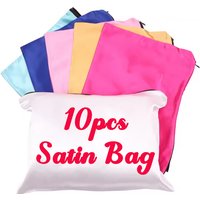 Wig Satin Bag With Zipper 10Pcs Hair Bundles Wig Storage Bag Hair Extension Packaging Bag Accessoire Perruque