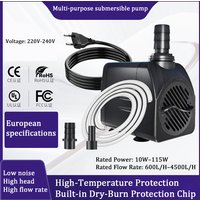 Multi-Functional Silent Aquarium Submersible Pump Landscape High-Flow Solar Fountain Water Pump Fish Pond Water Circulation Pump