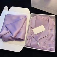 High Quality Ice Silk Light Luxury Pajamas Women's Pajama Spring and Autumn Style Long Sleeve Home Set Satin Nightwear Sleepwear