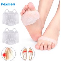 Pexmen 2Pcs Gel Forefoot Pad Breathable Ball of Foot Cushions Metatarsal Pads for Women and Men Pain Relief Foot Protector