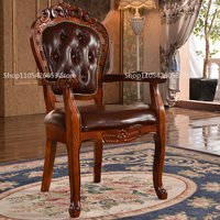 European Style Dining Chair American Style, Chair, Home, Backrest, Solid Wood, Retro, Armrest, Hotel, Restaurant