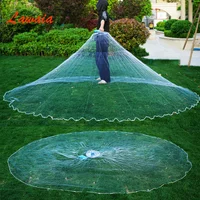 Lawaia Hand Cast Fishing Net Aluminum Ring Monofilament Landing Throw network Iron Pendant American Style Fishing Equipment