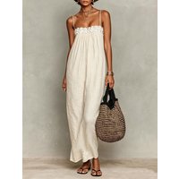 Summer Lace Splic Women's Sexy Low-cut Dress Sleeveless Backless Sling Dresses 2026 Casual Beach Vacation Lady Vestidos Robe