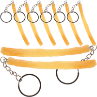 8 Pcs French Fries Game Keychain Keychains Food for Women Fried Chicken Chips Keyring