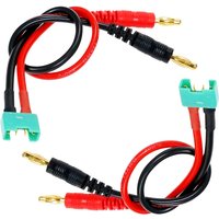2pcs MPX Male to 4mm Banana Plug Connector 14awg 30cm 11.8inch Charging Cable Wire for RC Battery Charger Motor FPV